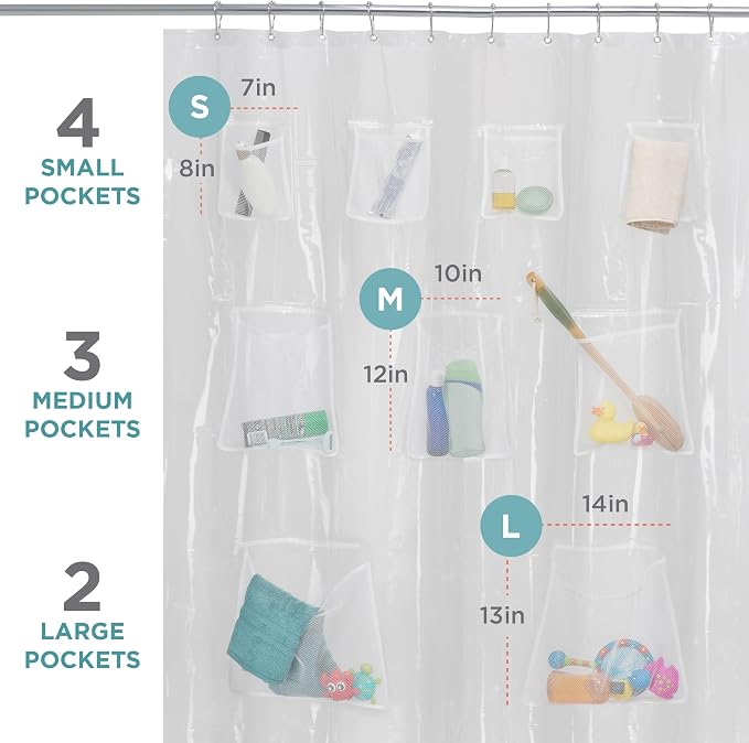 Zenna Home Waterproof Shower Curtain Liner - Image 5