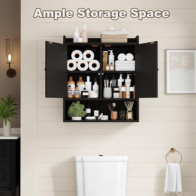 EasyCom 22" W x 26" H Bathroom Wall Cabinet, Farmhouse Medicine Cabinet - Image 4