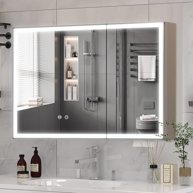 Lighted Bathroom Medicine Cabinet by Unknown