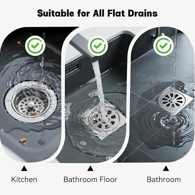Makerfire 2PCS Shower Drain Hair Catcher, Flat Shower Drain Cover/Filter - Image 6