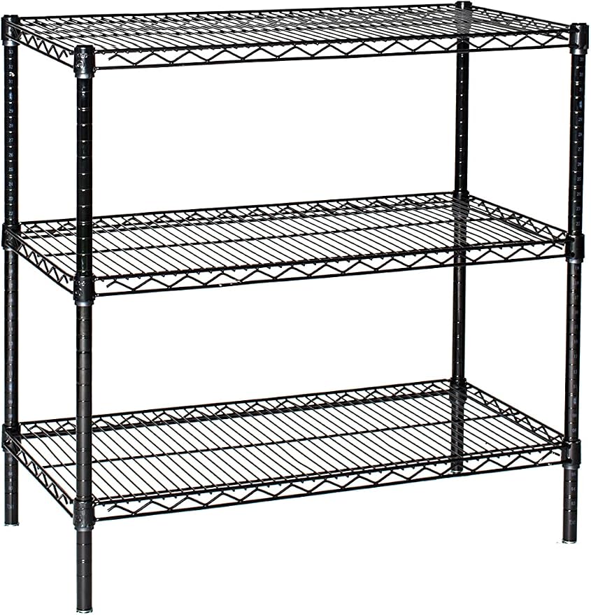 Omega 18" Deep x 60" Wide x 63" High 3 Tier Black Starter Shelving Unit by OmegaProductsCorporation