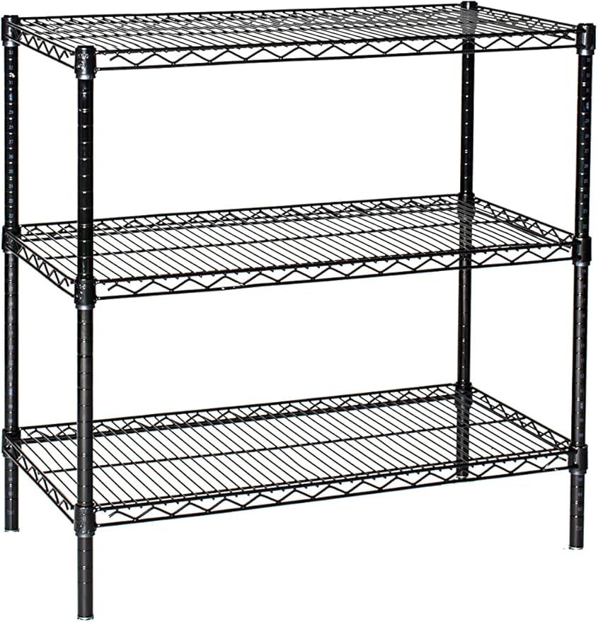 Omega 21" Deep x 30" Wide x 54" High 3 Tier Black Starter Shelving Unit by OmegaProductsCorporation