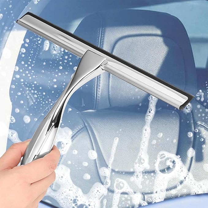 10-Inch Shower Squeegee, Stainless Steel Squeegee - Image 4