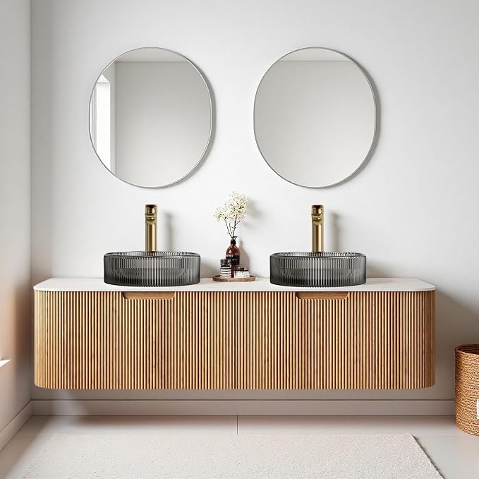 60" Bathroom Vanity with Double Sink, Floating Bathroom Vanities with by Unknown
