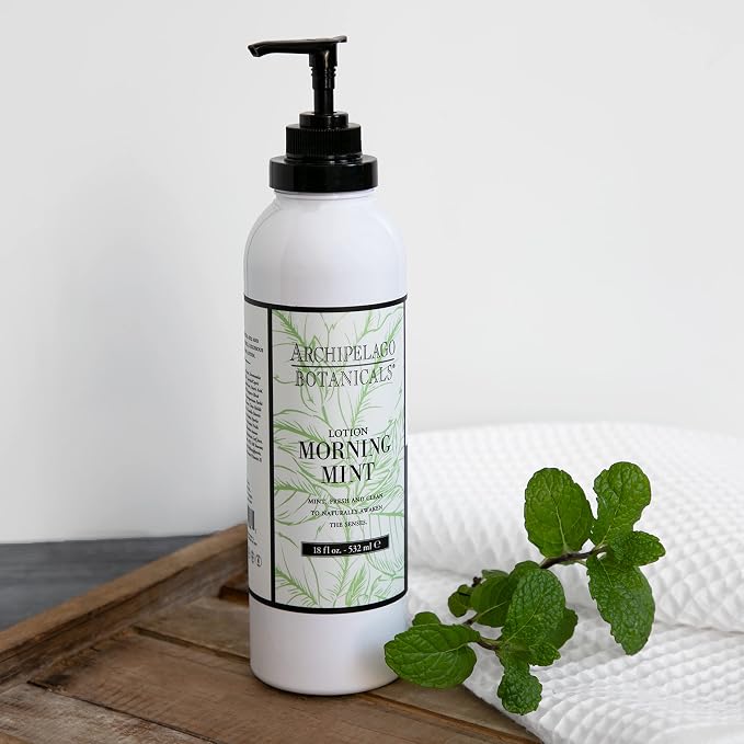 Archipelago Botanicals Morning Mint Lotion, Mint Moisturizing Body Lotion - Image 3