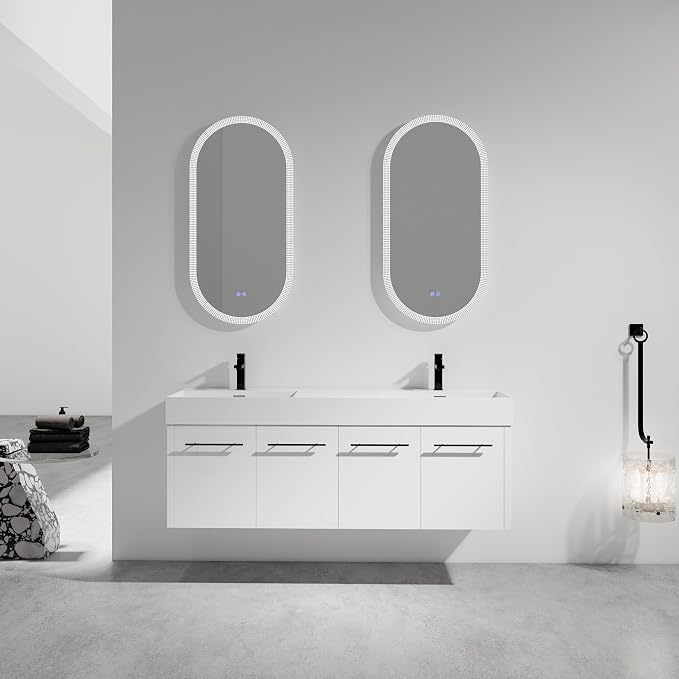 60” Wall Mounted Bathroom Vanity, Bathroom Cabinet by DOPERFE