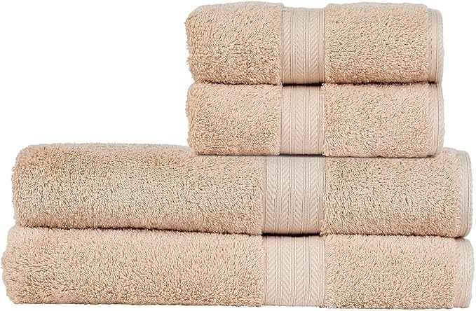 Christy Renaissance 4 Piece Beige Towel Set | 100% Egyptian Cotton | Luxury by Christy