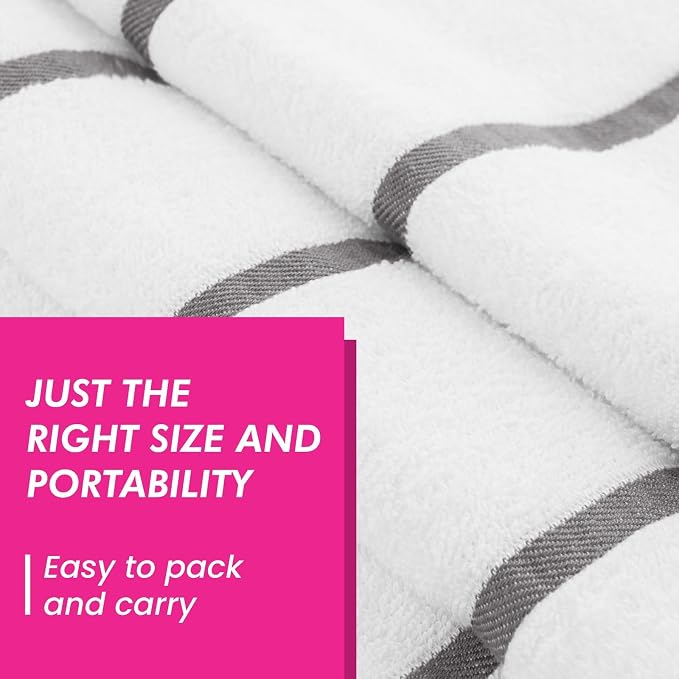 CASA COPENHAGEN Cabana Pool 2 Pieces Large Bath Sheet Set 70" x 35", 550 GSM - Image 5