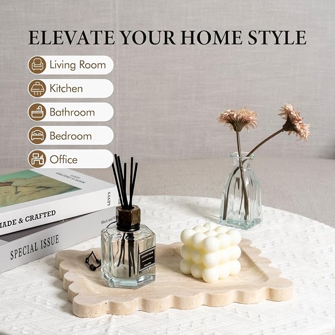 Koville Romano Travertine Vanity Tray, Stone Organizer Tray - Image 4