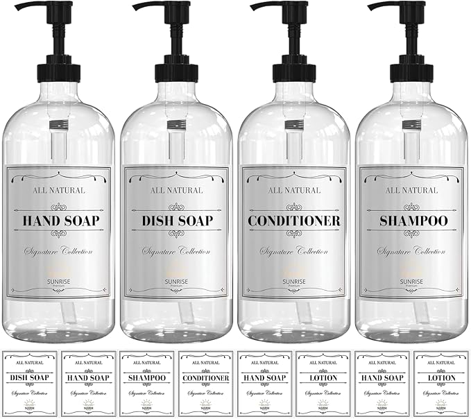 16 OZ Clear Glass Soap Dispenser by SunrisePremium