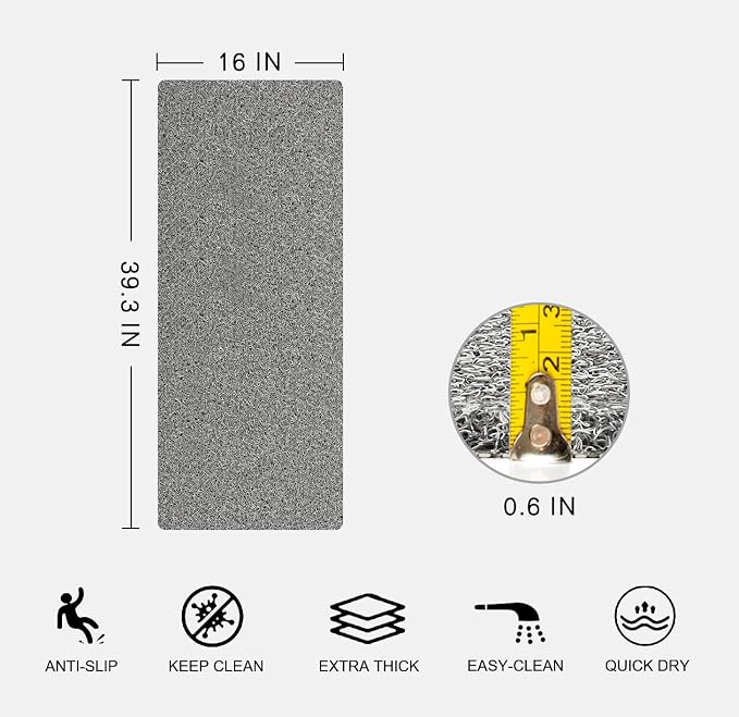 Nonslip Bathtub Mat, Anti Slip Bath Mat 0.6" Extra Thick, Quick Dry Bath Tub - Image 2