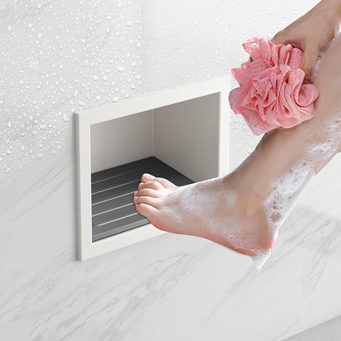Shower Foot Rest for Shaving Legs, 304 Stainless Steel Footrest Niche by Qeke