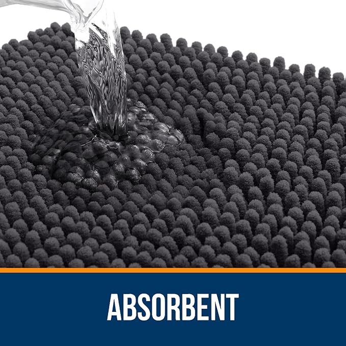 OLANLY Bathroom Rugs 40x24, Extra Soft Absorbent Chenille Bath Rugs, Rubber - Image 4