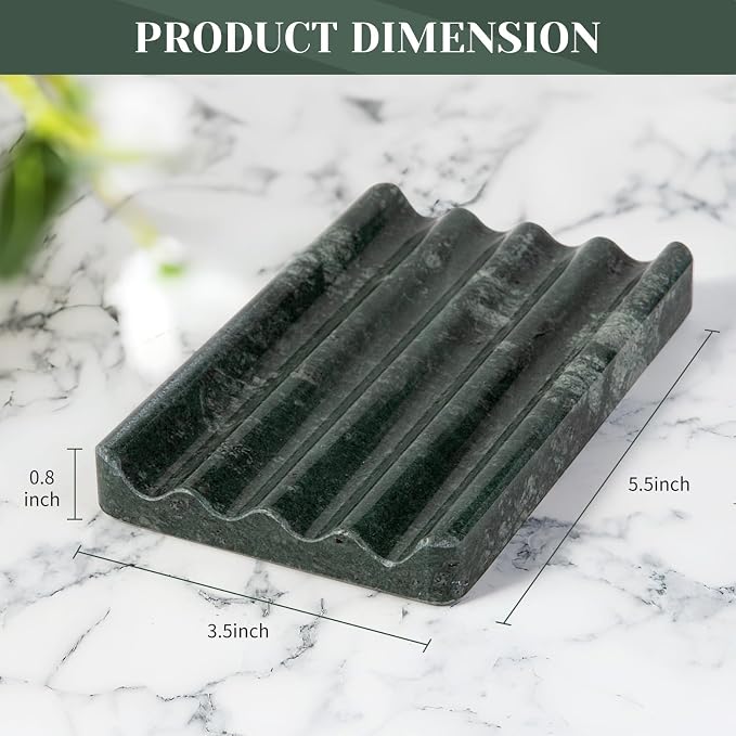 2PCS Koville Indian Natural Green Marble Soap Dish - Image 5