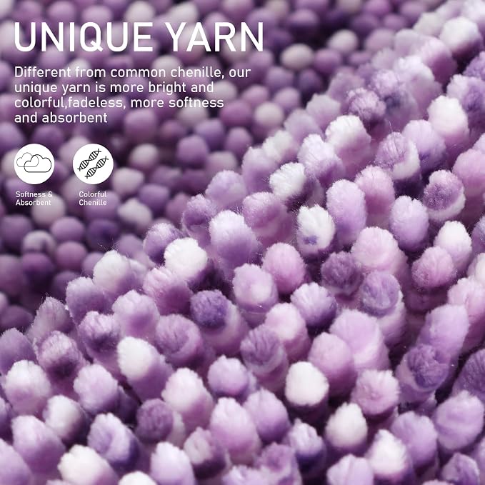 Yimobra Chenille Bathroom Rugs, Extra Soft Bath Mats - Image 2