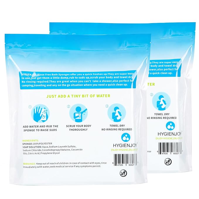 HYGIENJOY-21% Larger, No Rinse Bathing Wipes - Image 2