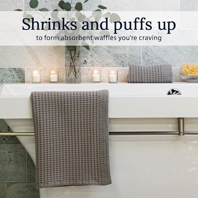 GILDEN TREE Waffle Bath Sheet Quick Dry Towel, Thin Luxury Bath Towels - Image 3