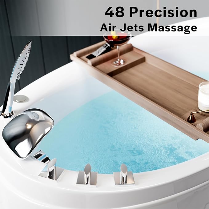 Empava 59-Inch Freestanding Air Jetted Bathtub - Image 2
