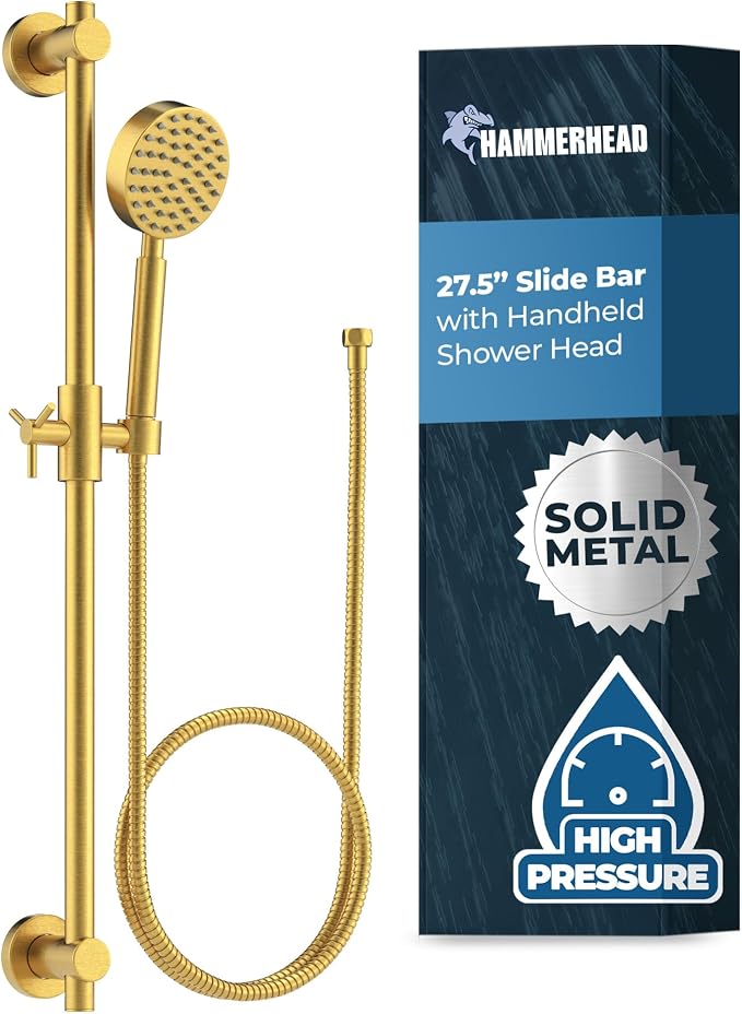 HammerHead Showers® Solid METAL 27.5 Inch Shower Slide Bar Set and Handheld by HammerHeadShowers
