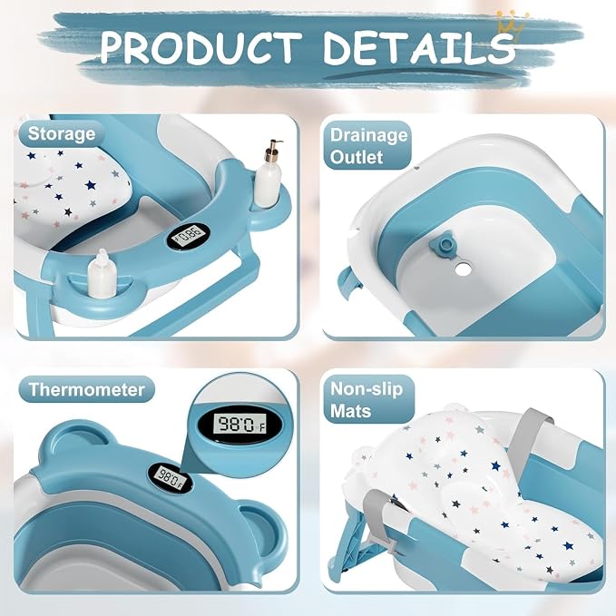 TPN Collapsible Baby Bathtub for Infants to Toddler - Image 6