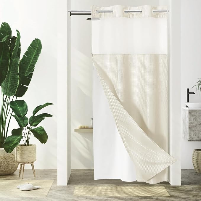 Gibelle Stall Small Shower Curtain 36x74, Waffle Weave Shower Curtain by Gibelle