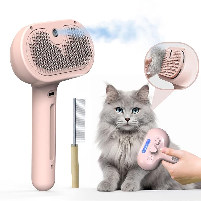 Pet Grooming Brush with Electronic Mist Spray - Image 2