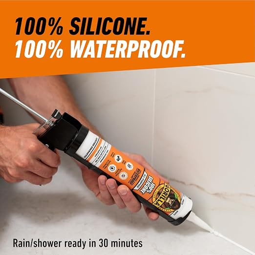 Gorilla Waterproof Caulk & Seal Silicone Sealant, 10oz Cartridge - Image 5