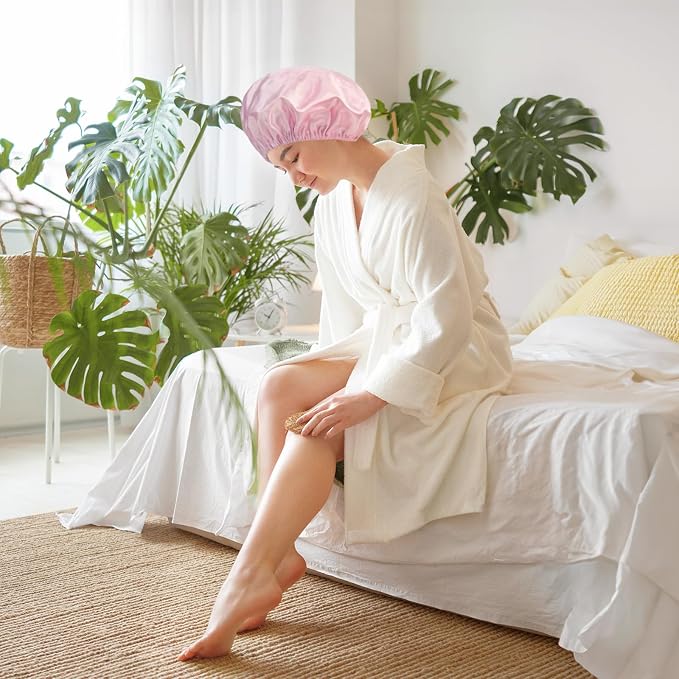 AmazerBath Shower Cap, Double Layers Hair Cap - Image 7