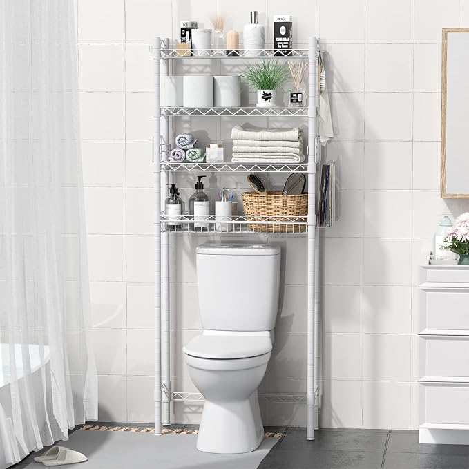 Over The Toilet Storage, Adjustable Bathroom Organizer Shelves Space Saver Over - Image 4