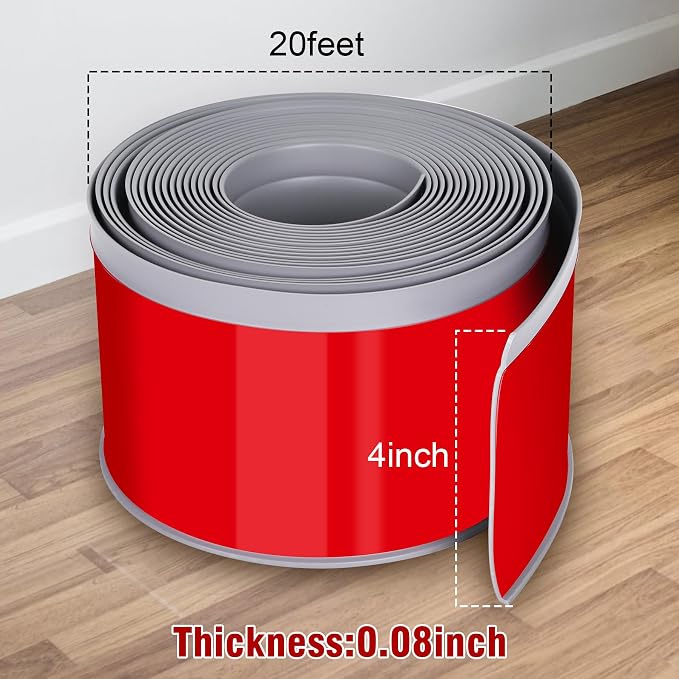Vinyl Baseboard Molding Trim 4 Inch x 20 Feet Peel and Stick Baseboard Trim - Image 2