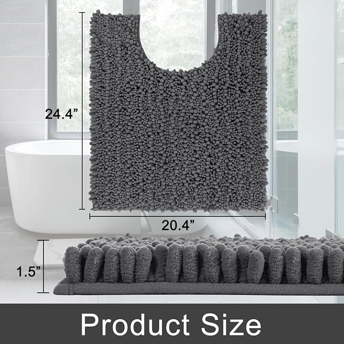 Yimobra Toilet Rug U Shaped Washable 24x20 Inch - Image 2
