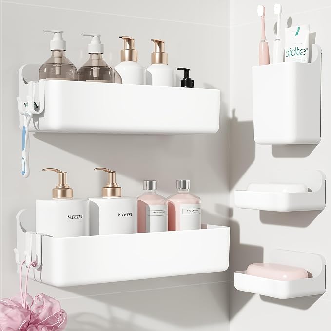 Nieifi Adhesive Wall Shelf, Shower Shelves 5 Pack by Nieifi