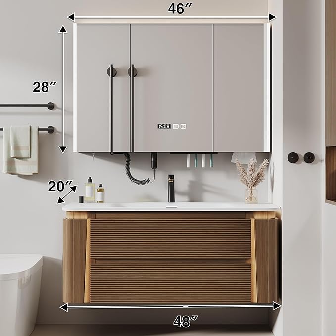 Floating Vanity for Small Bathroom, Bath Vanity Set - Image 2
