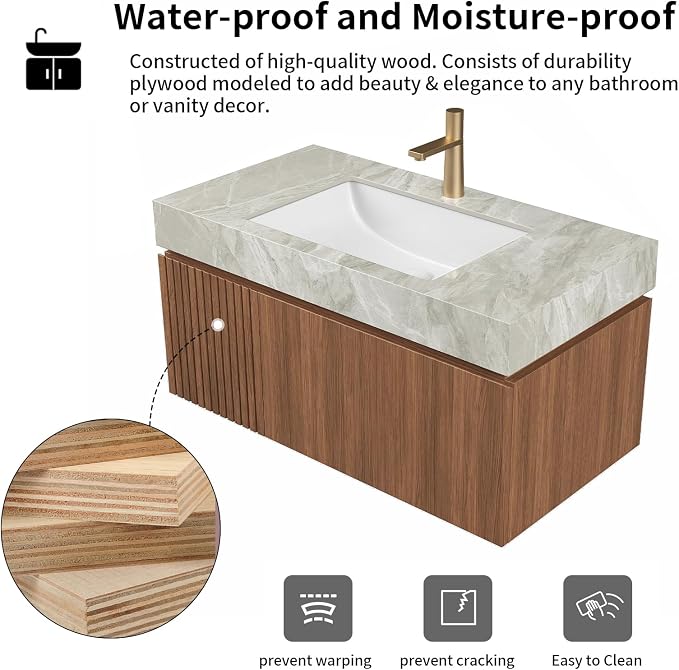 LKTART Floating 36 Inch Bathroom Vanity - Image 7