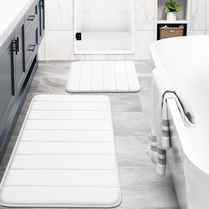 Buganda Memory Foam Bath Mat, Ultra Soft and Non-Slip Bathroom Rugs, Water - Image 9