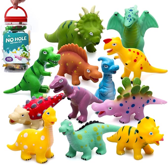 Hely Cancy Dinosaur Bath Toys for Toddler, No Hole Baby Bathtub Shower Water by HelyCancy
