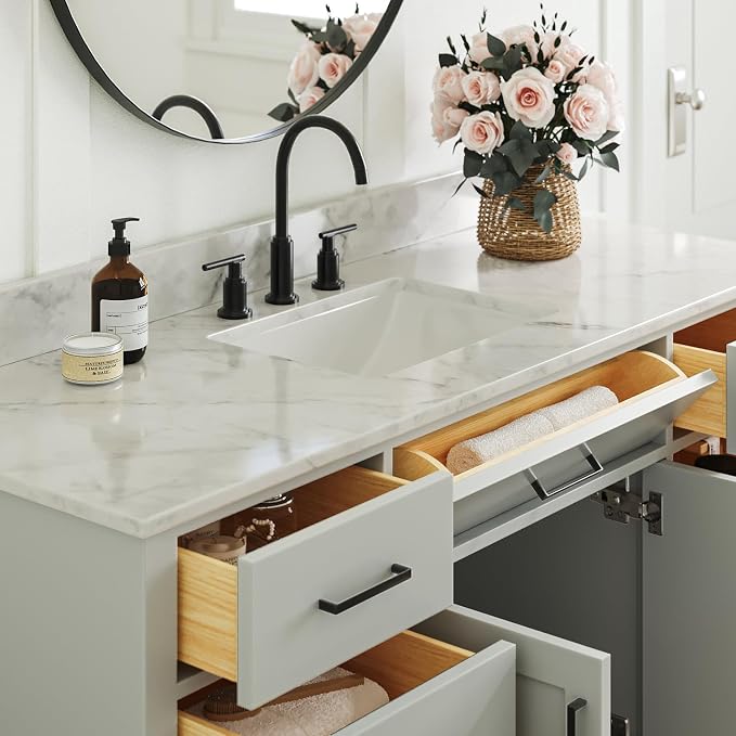 ARIEL Bathroom Vanity 61" Grey - Image 6