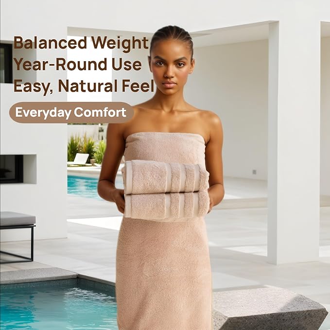 Cotton Bath Towel – Large 30x60 Inches, Thick & Absorbent Towel - Image 5