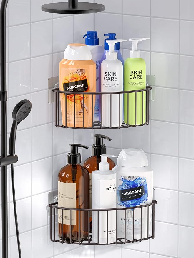 SMARTAKE 2-Pack Corner Shower Caddy Deep Basket Design, SUS304 Stainless Steel - Image 3