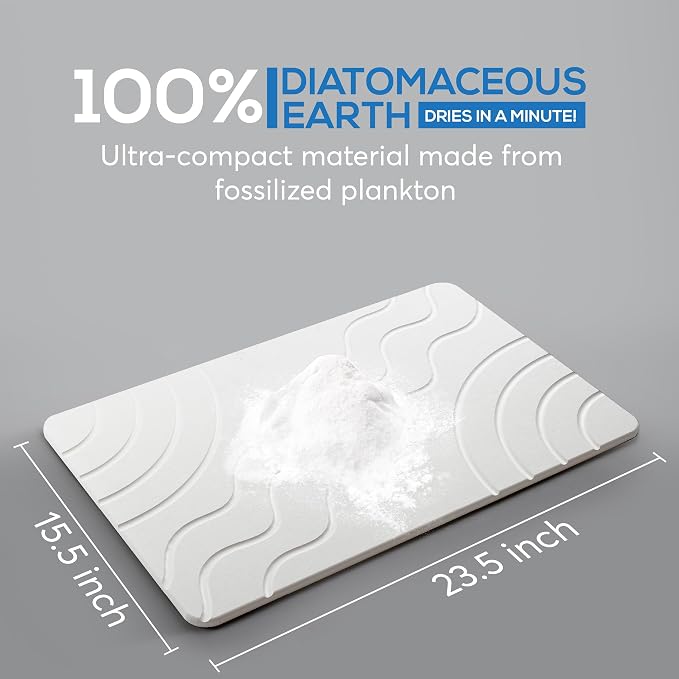 Stone Bath Mat – Quick Drying Diatomaceous Earth Bath Mat, Super Absorbent - Image 2