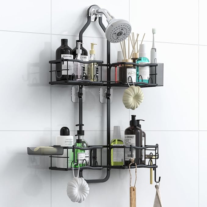 Shower Caddy Hanging Organizer, Rustproof Over Shower Head Caddy Holder by Unknown
