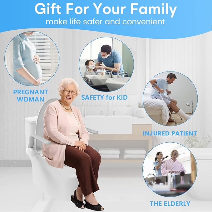 Toilet Safety Rail, Heavy Duty Foldable Toilet Handrail, Aluminum Alloy Support - Image 6
