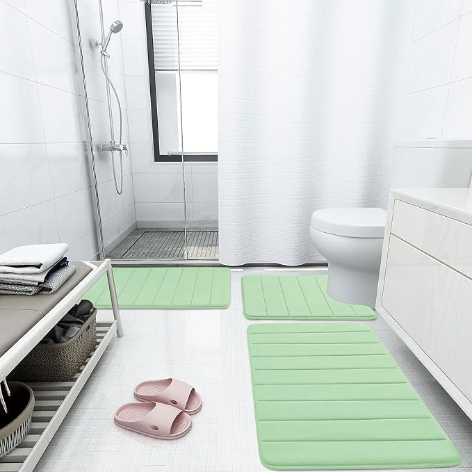 Buganda Memory Foam Bath Mat, Ultra Soft and Non-Slip Bathroom Rugs, Water - Image 2
