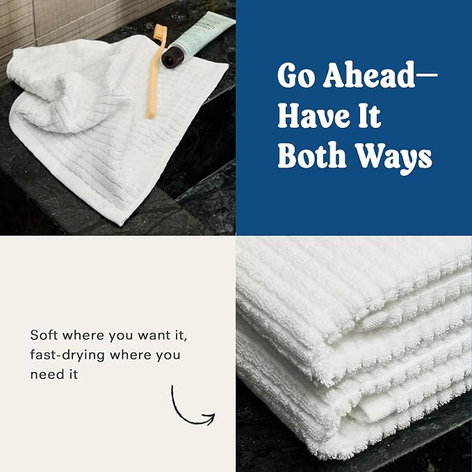ONSEN Terry Cotton Waffle Face Towel Set – 4 Pack Luxury Cotton Face Towels - Image 5