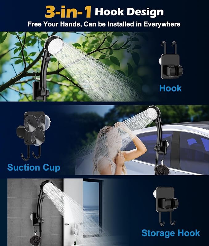 Upgraded Portable Shower for Camping, Rechargeable Camping Shower - Image 7