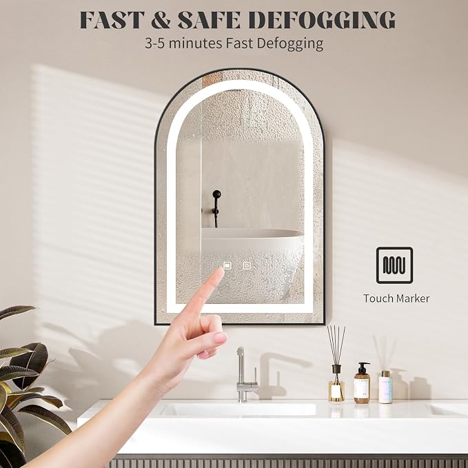 LED Bathroom Mirrors with Lights, 3 Colors Dimmable, Wall Mounted Lighted - Image 6