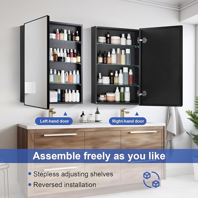 Black Bathroom Medicine Cabinet - Image 6