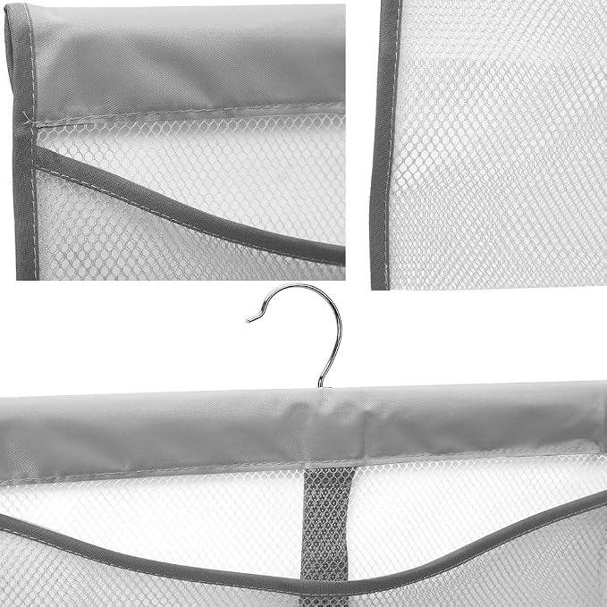 Portable Mesh Pocket with Rotatable Hanger, Quick Dry Serial Type Bath Storage - Image 4