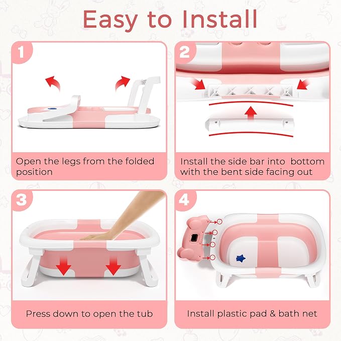 Baby Bathtub, Collapsible Newborn Bathtub - Image 5