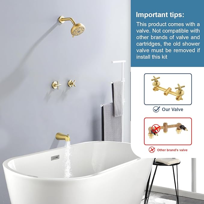 2 Handles Shower Faucet Set - Image 2
